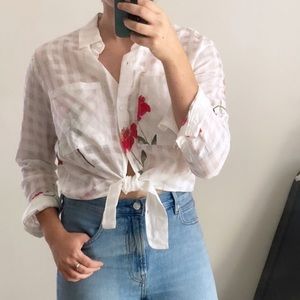 Rails Tie-Front Button Down Crop Top NWOT